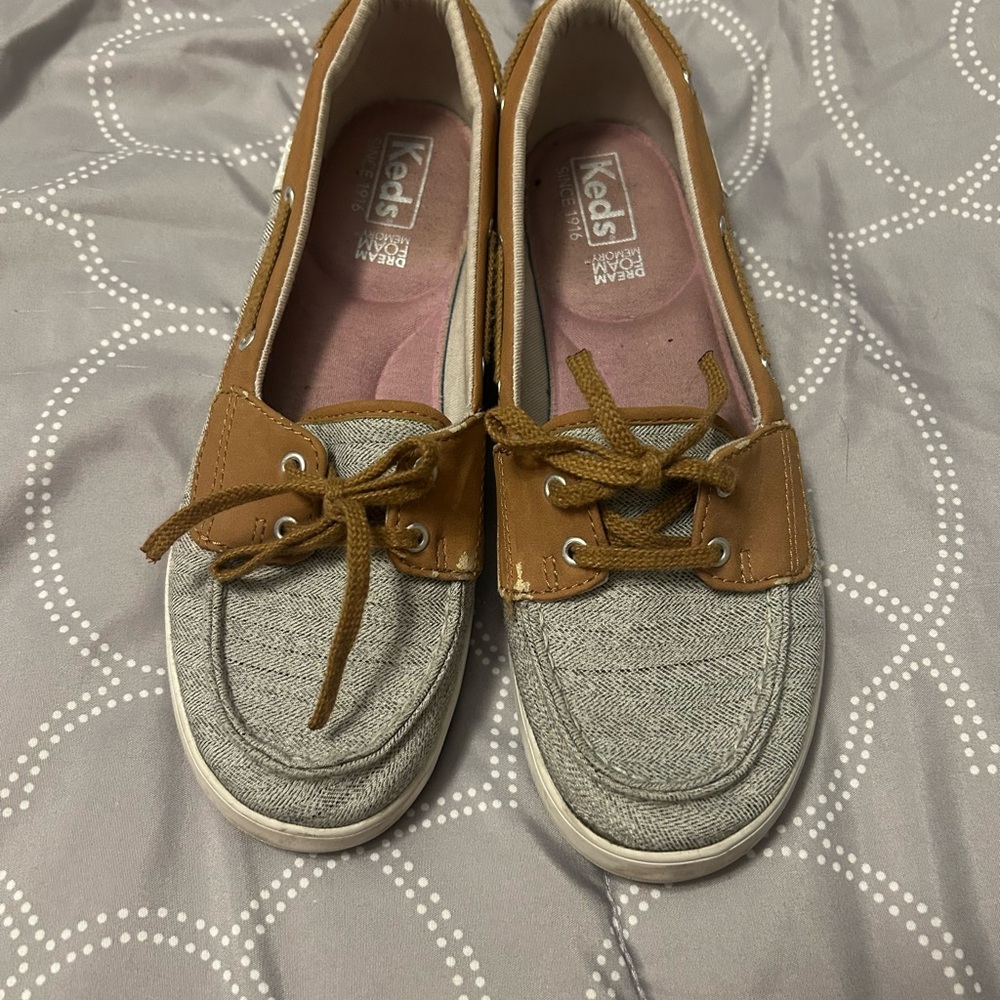 Keds Women's Gray and Tan Casual Shoes
